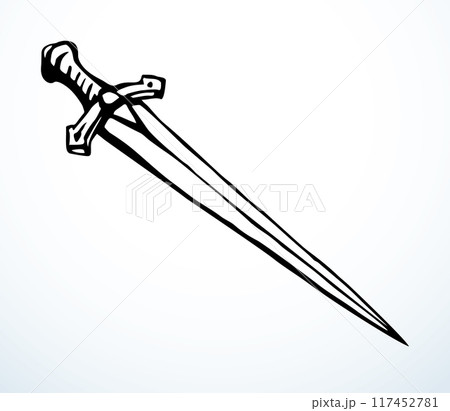 Vector drawing. Big old sword Vector drawing. Big old sword 117452781