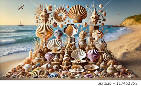 砂浜と貝類 117452855