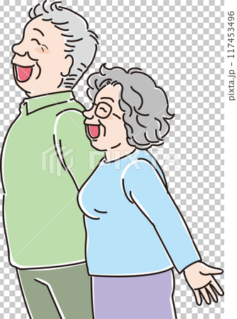 各年齡層的人_側身_迎風微笑_老夫妻_爺爺_奶奶_70後_80後 117453496