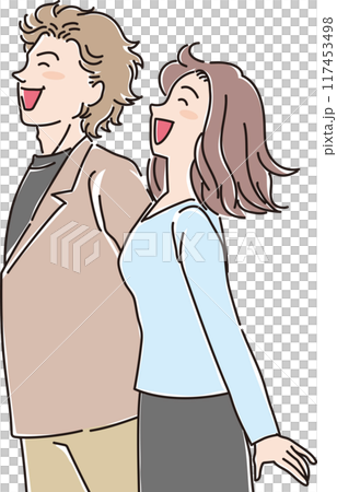 People of various ages_sideways_smiling and facing the wind_men and women_couples_20s_30s 117453498