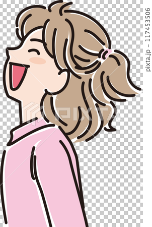 各年齡層的人_側身_微笑迎風_小學生_女孩_小孩 117453506