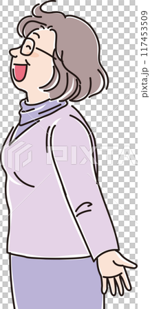 色々な年代の人物_横向き_笑顔で風に向かう_中高年女性_50代_60代 色々な年代の人物_横向き_笑顔で風に向かう_中高年女性_50代_60代 117453509