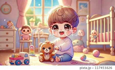 元気で可愛い赤ちゃん 元気で可愛い赤ちゃん 117453826