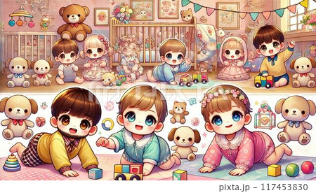 元気で可愛らしい赤ちゃん 元気で可愛らしい赤ちゃん 117453830