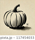 水墨画のカボチャ 117454033