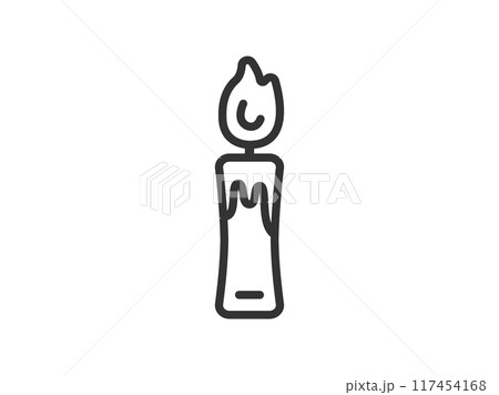 キャンドルのアイコン(線画)のイラスト キャンドルのアイコン(線画)のイラスト 117454168