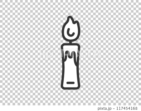 キャンドルのアイコン(線画)のイラスト キャンドルのアイコン(線画)のイラスト 117454168