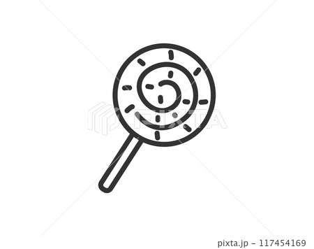 ペロペロキャンディのアイコン（線画）のイラスト 117454169