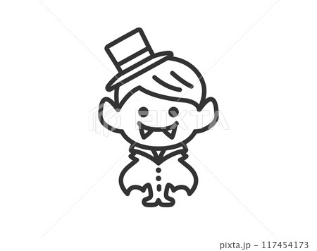ドラキュラのアイコン（線画）の料イラスト 117454173