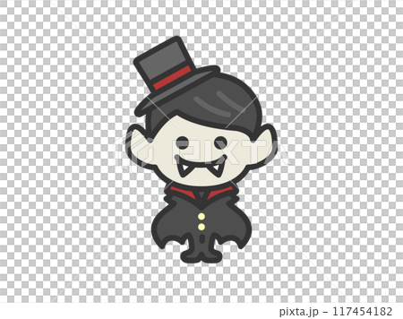 ドラキュラのアイコン（線画カラー）のイラスト 117454182