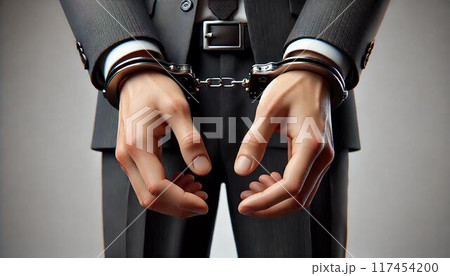 手錠をかけられた手 117454200