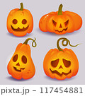 Set of cartoon isolated pumpkins 117454881