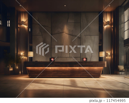 Modern Luxury Hotel Reception Area Hall Lobby AI Artwork Modern Luxury Hotel Reception Area Hall Lobby AI Artwork 117454995