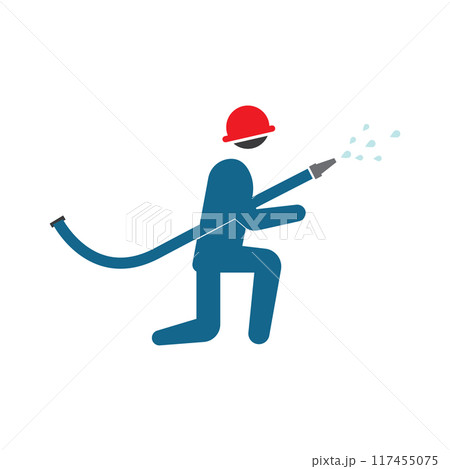 Firefighter icon flat design Firefighter icon flat design 117455075