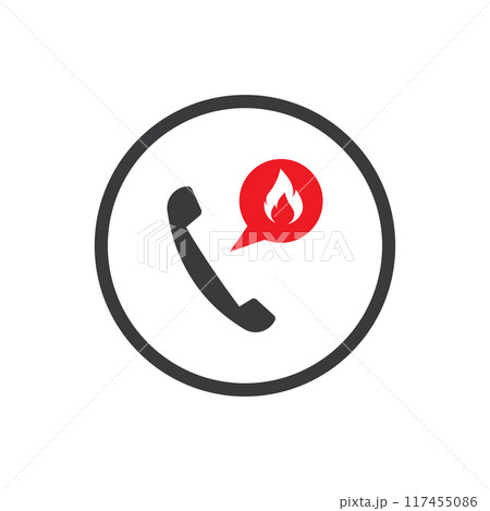 Firefighter icon flat design 117455086