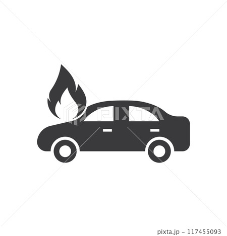 Car burning icon 117455093
