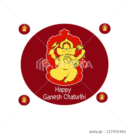 Happy ganesh chaturthi festival set collection vector  117455483