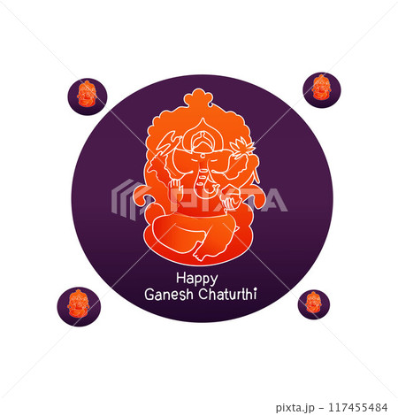 Happy ganesh chaturthi festival set collection vector  117455484