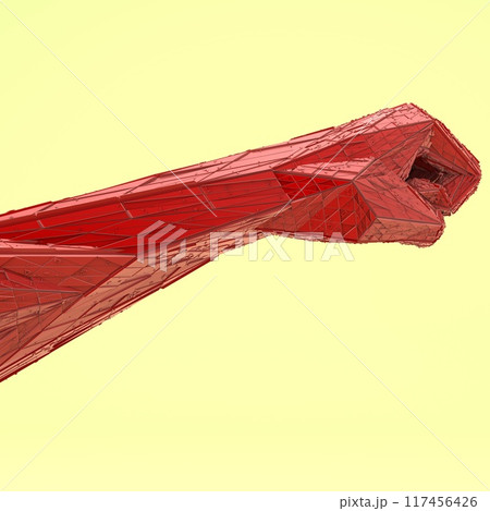 Lowpoly Robotic Hand in Fist 3D Illustration 117456426