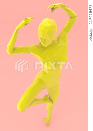 Lowply Ballerina Figure 3D Illustration 117456472