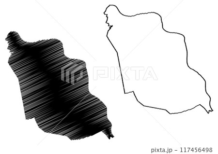 Land van Cuijk municipality (Kingdom of the Netherlands, Holland, North Brabant or Noord-Brabant province) map vector illustration, scribble sketch map Land van Cuijk municipality (Kingdom of the Netherlands, Holland, North Brabant or Noord-Brabant province) map vector illustration, scribble sketch map 117456498