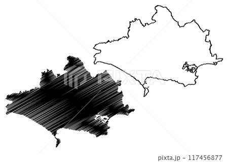 Dorset Ceremonial county (United Kingdom of Great Britain and Northern Ireland, England) map vector illustration, scribble sketch Dorsetshire map Dorset Ceremonial county (United Kingdom of Great Britain and Northern Ireland, England) map vector illustration, scribble sketch Dorsetshire map 117456877