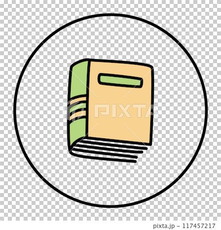 Doodle book icon hand drawn in minimalistic style. Knowledge symbol 117457217