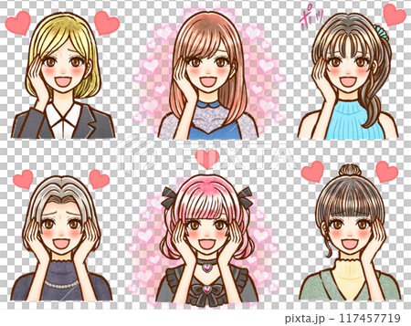 愛上各種髮型的成年女性插畫素材集5 117457719