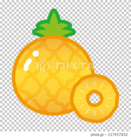 かわいいパイナップルのイラスト 117457832