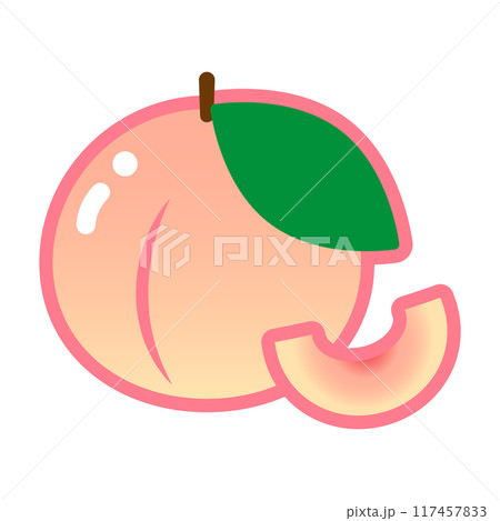 かわいい桃のイラスト 117457833