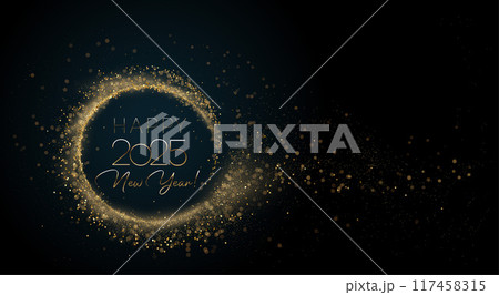 2025 New Year Abstract shiny color gold wave design element 117458315