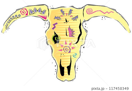 abstract cow skull pattern geometric outlines tattoo 117458349