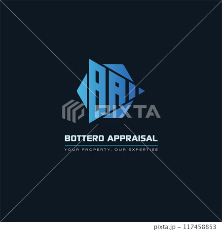 B A Logo BA Letter modern Design Vector with blue and silver gradient color. BA logo design. Vector illustration modern B A Logo BA Letter modern Design Vector with blue and silver gradient color. BA logo design. Vector illustration modern 117458853