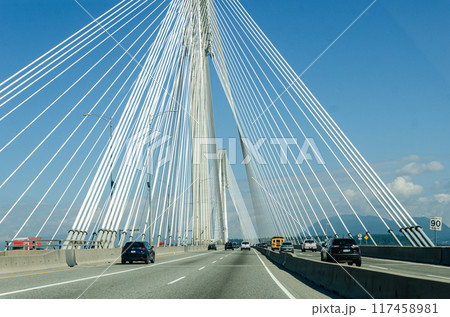 Cable-Stayed Port Mann Bridge over Fraser river 117458981