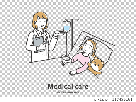 A female doctor examining a child inpatient A female doctor examining a child inpatient 117459161