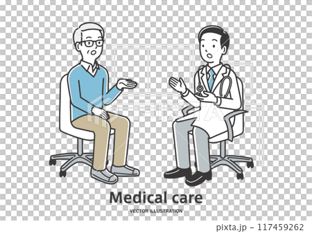 Senior man being examined by a male doctor 117459262