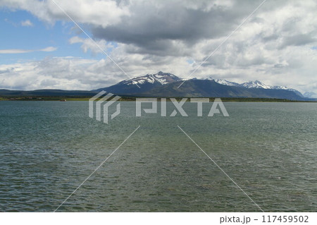 Patagonia from ferry from Puerto Natales Patagonia from ferry from Puerto Natales 117459502