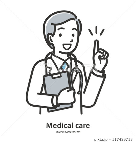 説明している男性医師 説明している男性医師 117459715