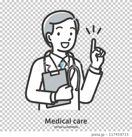 説明している男性医師 説明している男性医師 117459715