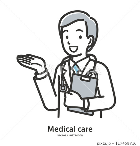 案内している男性医師 案内している男性医師 117459716