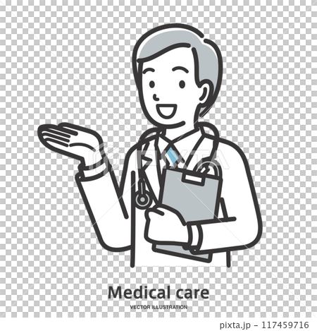 案内している男性医師 案内している男性医師 117459716