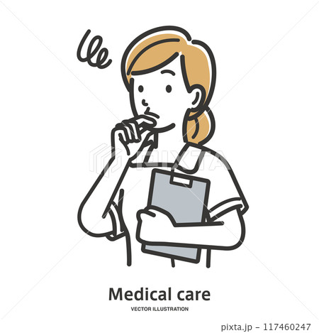 考え込む看護師 考え込む看護師 117460247