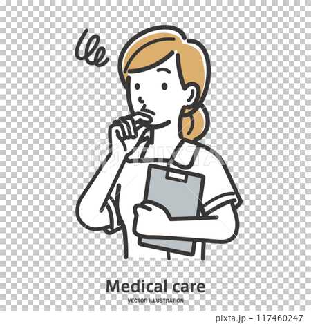 考え込む看護師 考え込む看護師 117460247