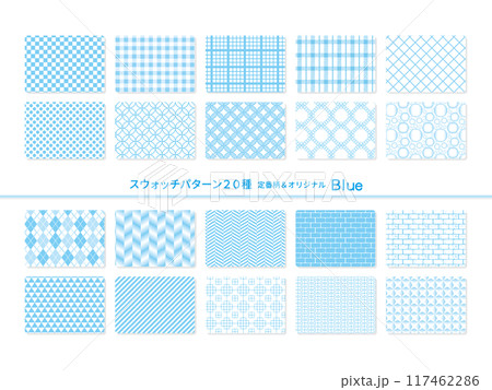 パターンのセットブルー パターンのセットブルー 117462286