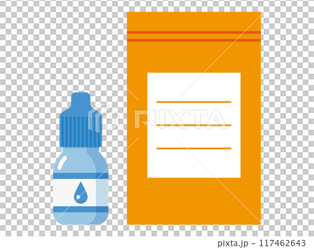 点眼薬と遮光袋のイラスト 点眼薬と遮光袋のイラスト 117462643
