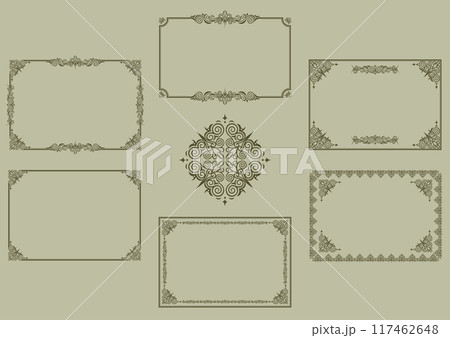 クラシックでエレガントでゴージャスな飾り枠セット フレームセット カーキ クラシックでエレガントでゴージャスな飾り枠セット フレームセット カーキ 117462648