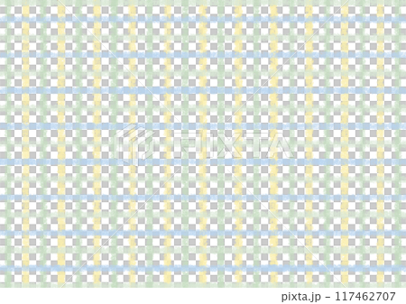 クレヨンで描く、爽やかな色合いのチェック模様 117462707