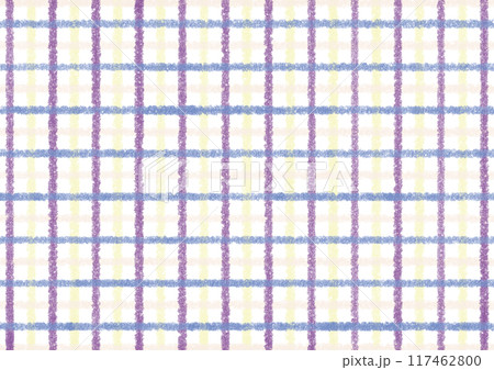 クレヨンで描く、上品で優しい色合いのチェック模様 - パープル クレヨンで描く、上品で優しい色合いのチェック模様 - パープル 117462800