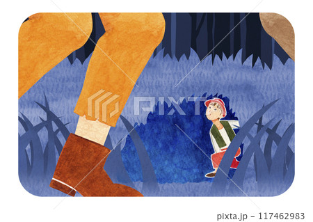 グリム童話　親指小僧　水彩 イラスト 117462983