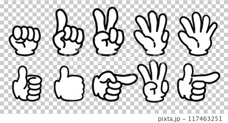 Pointing and hand sign mark set illustration Pointing and hand sign mark set illustration 117463251